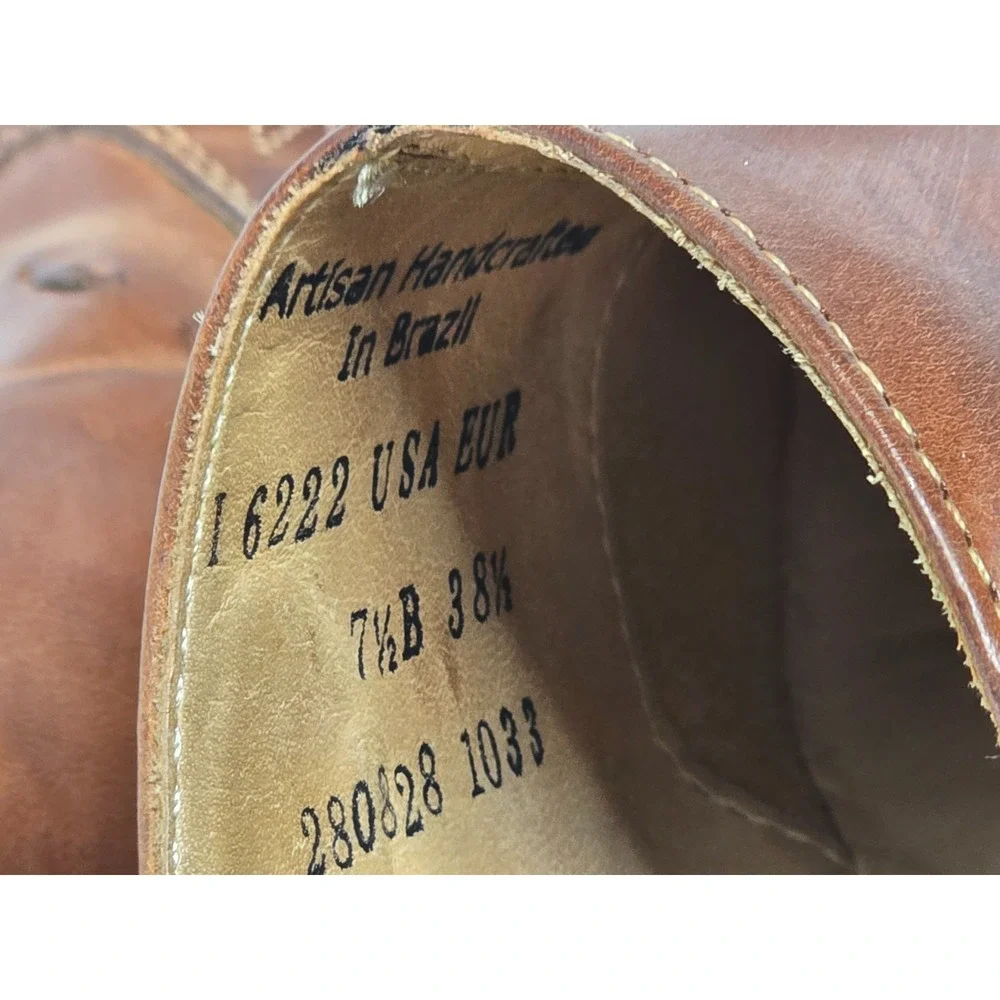 Vintage Lucchese Mules Boots Women's 7.5 B Western Slip On Slide Honey Brown